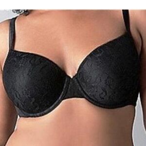 Cacique black lace t-shirt bra with underwire Size 44DDD New with tag